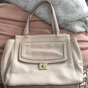 Kate Spade nude/cream shoulder tote purse